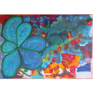 Keilrahmen 60x80cm.
Titel: Abstrakt Blüten Evolation 